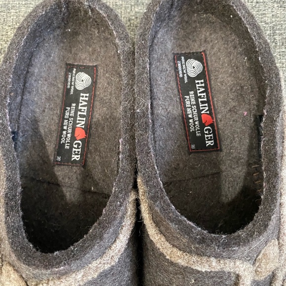 Haflinger Charcoal and Beige Wool Slippers - Picture 13 of 16